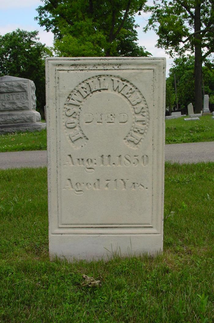 Roswell Webster headstone Romeo MI